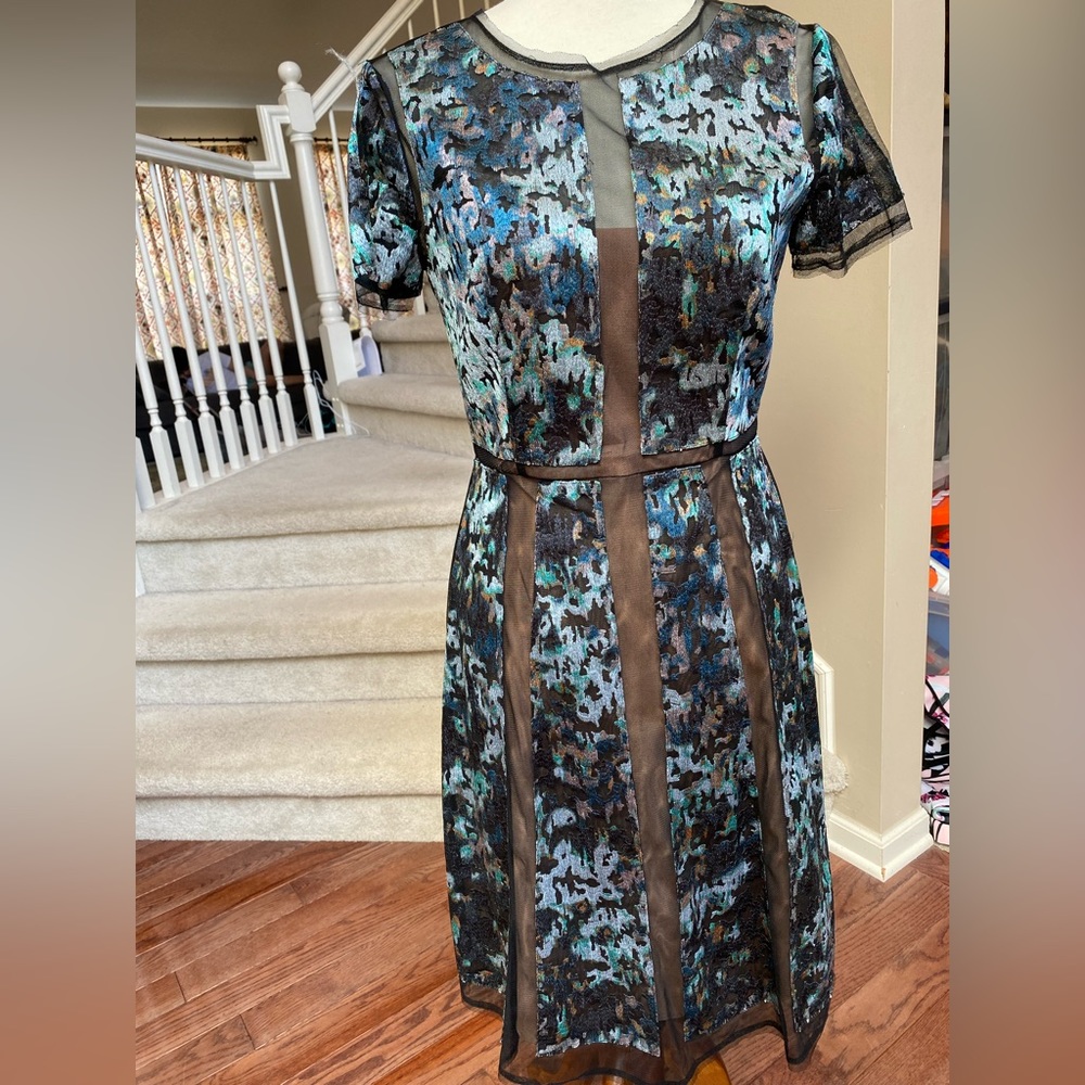 Bcbg dress blue black size 6